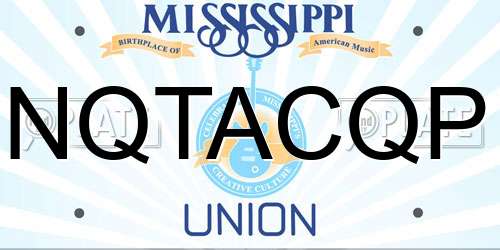 NQTACQP Mississippi License Plate