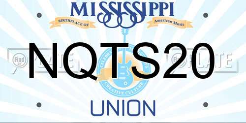 NQTS20 Mississippi License Plate