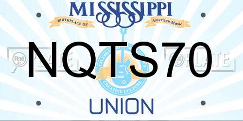 NQTS70 Mississippi License Plate
