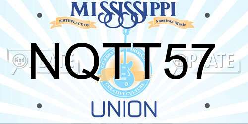 NQTT57 Mississippi License Plate