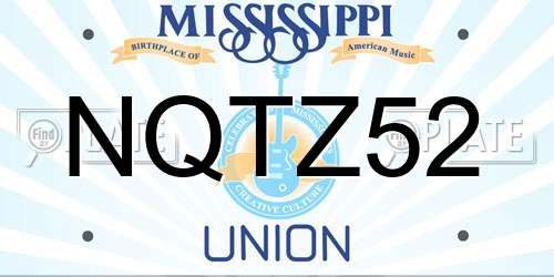 NQTZ52 Mississippi License Plate