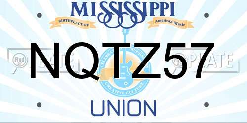 NQTZ57 Mississippi License Plate