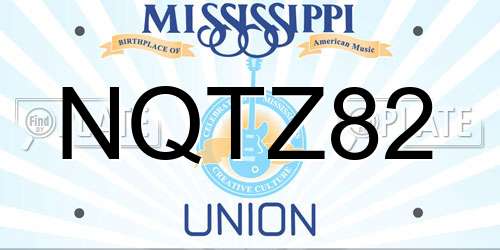 NQTZ82 Mississippi License Plate