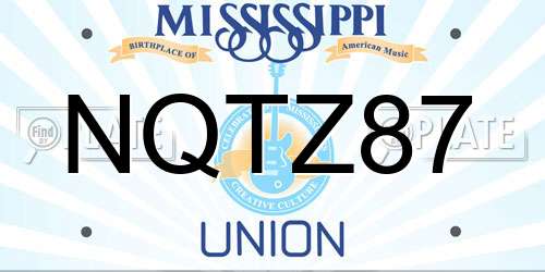 NQTZ87 Mississippi License Plate