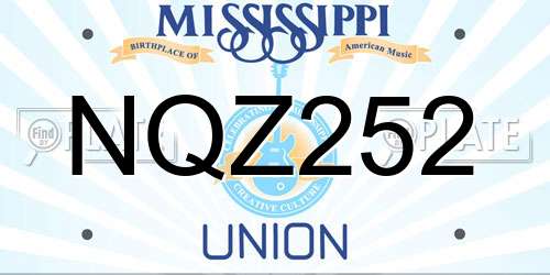 NQZ252 Mississippi License Plate