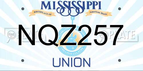 NQZ257 Mississippi License Plate