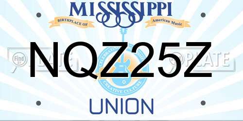 NQZ25Z Mississippi License Plate