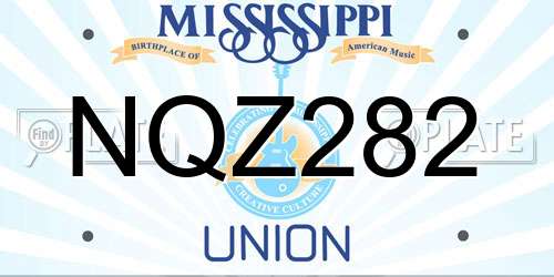NQZ282 Mississippi License Plate