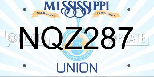 NQZ287 Mississippi License Plate
