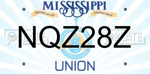 NQZ28Z Mississippi License Plate