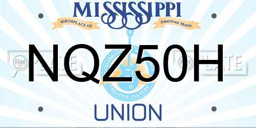NQZ50H Mississippi License Plate