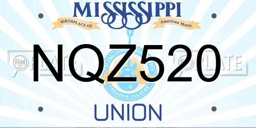 NQZ520 Mississippi License Plate