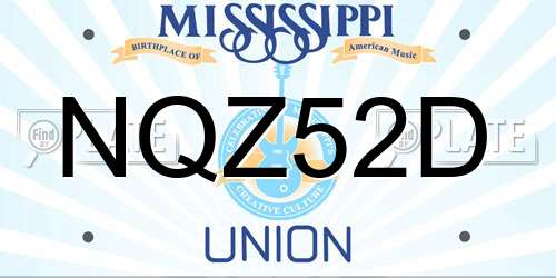 NQZ52D Mississippi License Plate
