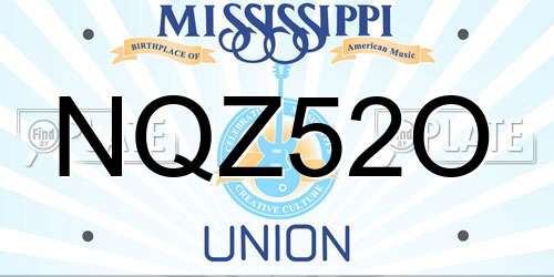 NQZ52O Mississippi License Plate