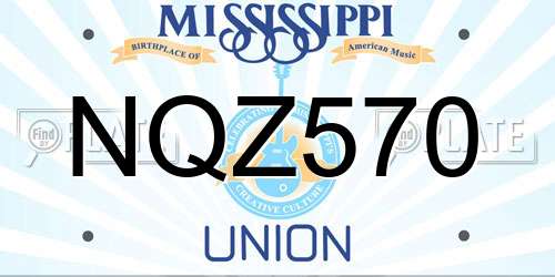 NQZ570 Mississippi License Plate