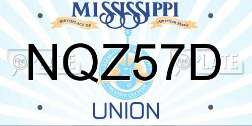 NQZ57D Mississippi License Plate