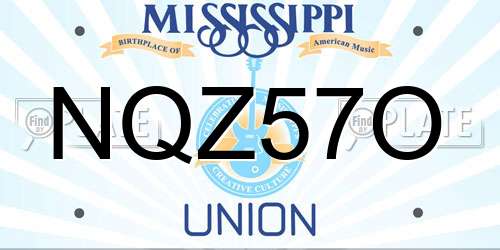 NQZ57O Mississippi License Plate