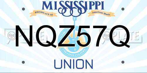 NQZ57Q Mississippi License Plate