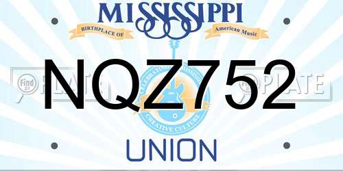 NQZ752 Mississippi License Plate