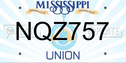 NQZ757 Mississippi License Plate