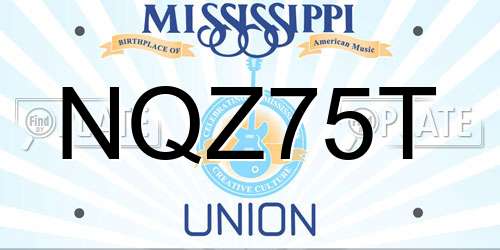 NQZ75T Mississippi License Plate