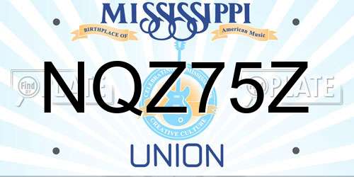 NQZ75Z Mississippi License Plate