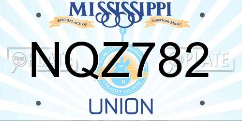 NQZ782 Mississippi License Plate