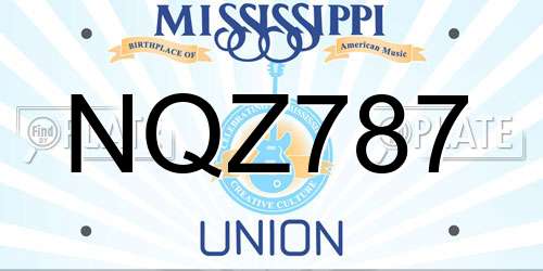 NQZ787 Mississippi License Plate