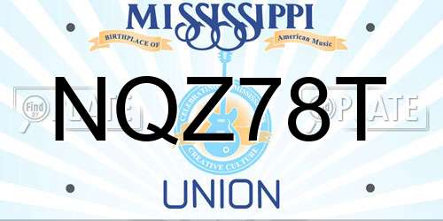 NQZ78T Mississippi License Plate
