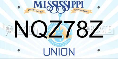 NQZ78Z Mississippi License Plate