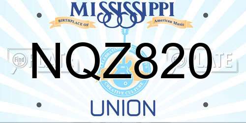 NQZ820 Mississippi License Plate