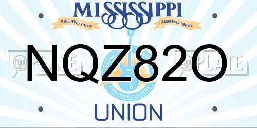 NQZ82O Mississippi License Plate
