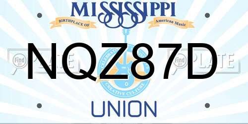 NQZ87D Mississippi License Plate