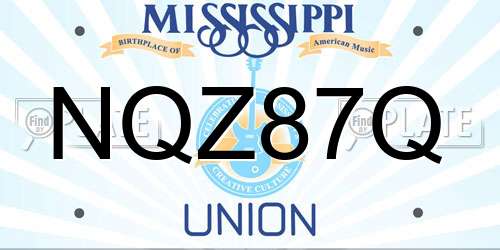 NQZ87Q Mississippi License Plate