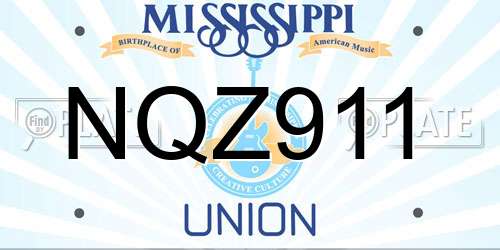 NQZ911 Mississippi License Plate