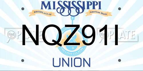 NQZ91I Mississippi License Plate