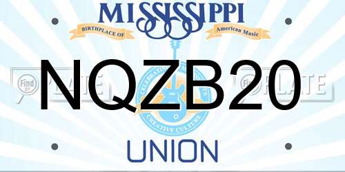 NQZB20 Mississippi License Plate