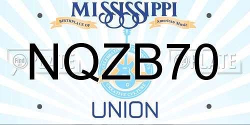NQZB70 Mississippi License Plate