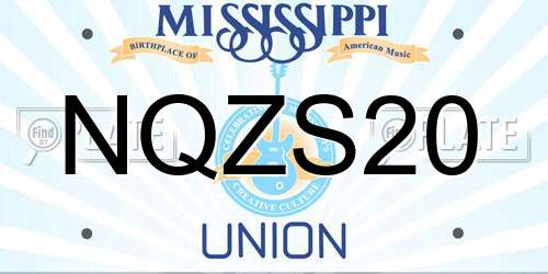 NQZS20 Mississippi License Plate