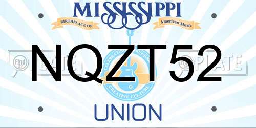 NQZT52 Mississippi License Plate