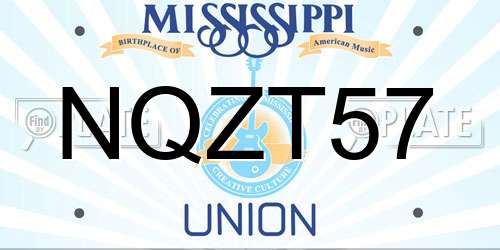 NQZT57 Mississippi License Plate