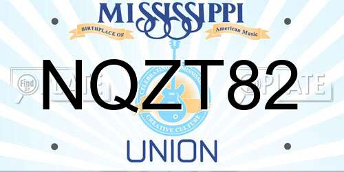 NQZT82 Mississippi License Plate