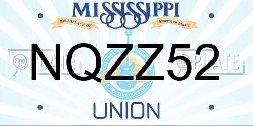 NQZZ52 Mississippi License Plate