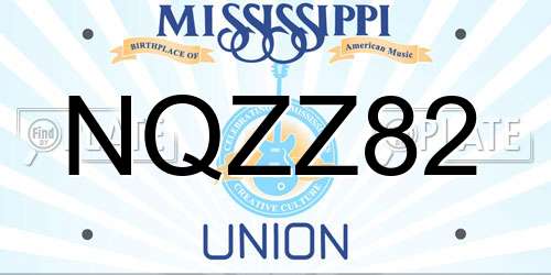 NQZZ82 Mississippi License Plate