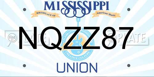 NQZZ87 Mississippi License Plate