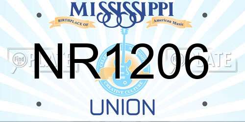NR1206 Mississippi License Plate