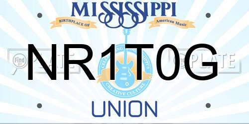 NR1T0G Mississippi License Plate