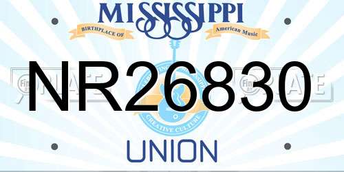 NR26830 Mississippi License Plate