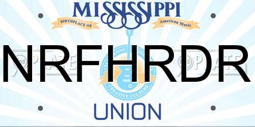 NRFHRDR Mississippi License Plate