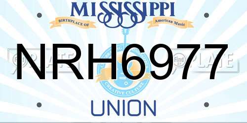NRH6977 Mississippi License Plate